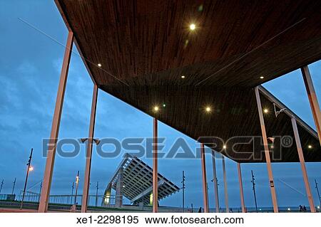 Sunset, pergolas, enclosure Forum, Barcelona, Catalonia, Spain View Large Photo Image Stock Photography - Sunset, pergolas, enclosure Forum, Barcelona, Catalonia, Spain. Fotosearch