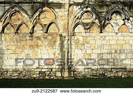 Textured stone wall of grade 1 listed Benedictine ruin, St Mary's Abbey, York, North Yorkshire, England, Europe. View Large Photo Image Stock Photo - Textured stone wall of grade 1 listed Benedictine ruin, St Mary's Abbey, York, North Yorkshire, England, Europe.. Fotosearch