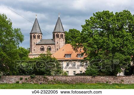 The medieval Bursfelde Abbey, Lower Saxony, Germany, Europe View Large Photo Image Stock Photography - The medieval Bursfelde Abbey, Lower Saxony, Germany, Europe. Fotosearch