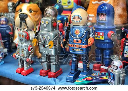Picture - Toy metal robots. Fotosearch