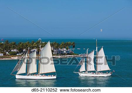 USA, Florida, Florida Keys, Key West, elevated view of sailing ships. View Large Photo Image Stock Image - USA, Florida, Florida Keys, Key West, elevated view of sailing ships.. Fotosearch