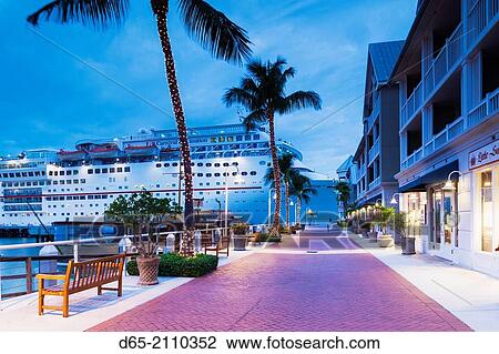 USA, Florida, Florida Keys, Key West, cruiseship, Key West Seaport, dawn. View Large Photo Image Stock Image - USA, Florida, Florida Keys, Key West, cruiseship, Key West Seaport, dawn.. Fotosearch