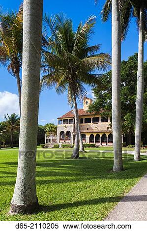 Stock Photography - USA, Florida, Miami-area, Cutler, Deering Estate at Cutler, The Stone House, exterior.. Fotosearch