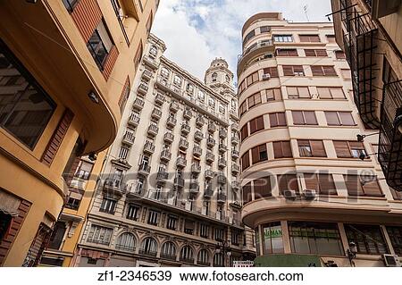 Stock Photo - Valencia. Buildings facades.. Fotosearch