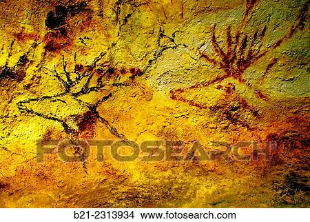 Picture - "25. 000 year old paintings in the Lascaux cave by Montignac, Dordogne, Aquitaine, France". Fotosearch