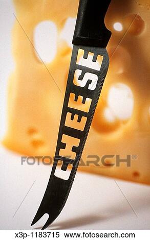 Stock Photography - Cheese and knife. Fotosearch