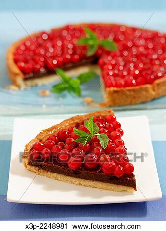 Chocolate tart with red currants. View Large Photo Image Stock Image - Chocolate tart with red currants.. Fotosearch