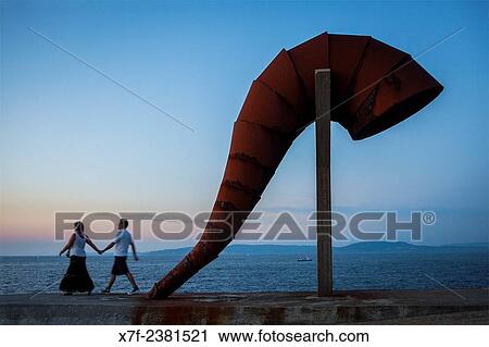 "Couple in Caracola, conch, by Moncho Amigo, Coruña city, Galicia, Spain. " View Large Photo Image Stock Image - "Couple in Caracola, conch, by Moncho Amigo, Coruña city, Galicia, Spain. ". Fotosearch