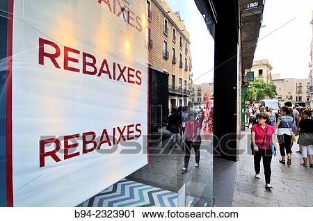 "Discounts in clothing store. Barcelona. Catalonia, Spain. " View Large Photo Image Stock Image - "Discounts in clothing store. Barcelona. Catalonia, Spain. ". Fotosearch