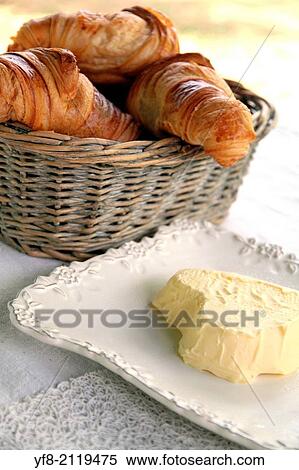 "France, Provence country, Table ready for breakfast with croissants and butter" View Large Photo Image Stock Photography - "France, Provence country, Table ready for breakfast with croissants and butter". Fotosearch