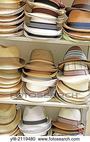 "France, Provence, Hats for sale in street market" View Large Photo Image Stock Image - "France, Provence, Hats for sale in street market". Fotosearch