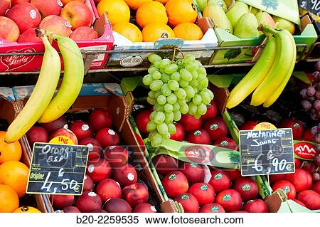 Fruit shop. Paris. France. Europe. View Large Photo Image Stock Photography - Fruit shop. Paris. France. Europe.. Fotosearch