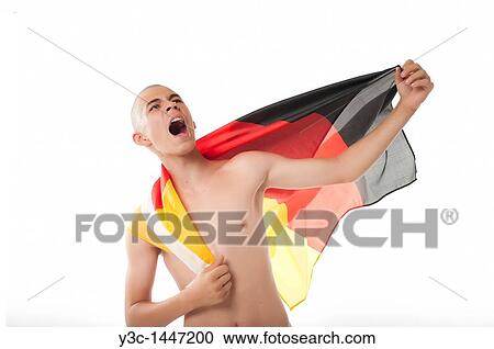 German Soccer Fan Cheering With Flag View Large Photo Image Stock Image - German Soccer Fan Cheering With Flag. Fotosearch
