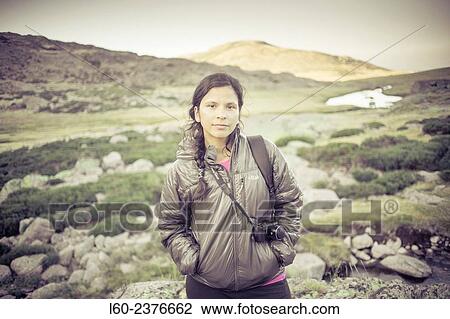 Girl in Sierra de Gredos. Avila. Castilla y León. Spain. Europe. View Large Photo Image Stock Image - Girl in Sierra de Gredos. Avila. Castilla y León. Spain. Europe.. Fotosearch