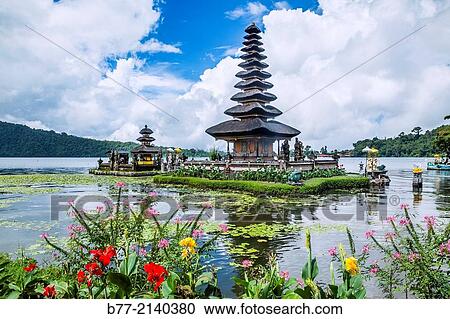 "Indonesia, Bali, Pura Ulun Danu Bratan is a major Shivaite water temple, located on the shores of Lake Bratan in the mountains near Bedugul. " View Large Photo Image Stock Image - "Indonesia, Bali, Pura Ulun Danu Bratan is a major Shivaite water temple, located on the shores of Lake Bratan in the mountains near Bedugul. ". Fotosearch