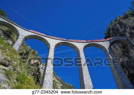 Picture - "Landwasser Viaduct, Filisur, Canton of Graubünden, Switzerland". Fotosearch