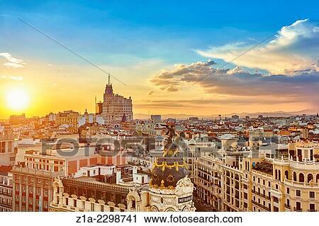 "Madrid skyline from The Circulo de Bellas artes rooftop. Madrid, Spain. " View Large Photo Image Stock Image - "Madrid skyline from The Circulo de Bellas artes rooftop. Madrid, Spain. ". Fotosearch
