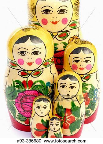 Stock Image - "Matrioshka, russian wooden dolls". Fotosearch
