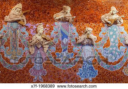 Stock Photo - "Palau de la Musica Catalana, detail of stage, by Lluis Domenech i Montaner, Barcelona, Spain. ". Fotosearch