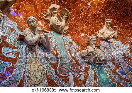 "Palau de la Musica Catalana, detail of stage, by Lluis Domenech i Montaner, Barcelona, Spain. " View Large Photo Image Stock Photography - "Palau de la Musica Catalana, detail of stage, by Lluis Domenech i Montaner, Barcelona, Spain. ". Fotosearch
