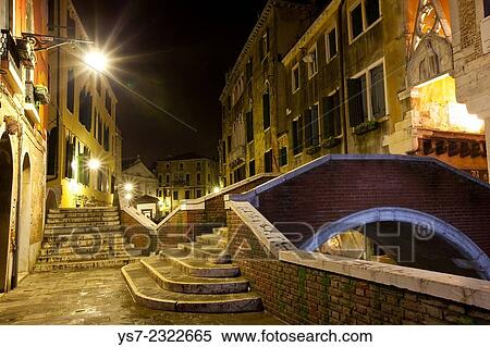 Stock Photography - "Ponte del Paradiso, Paradise bridge, night shot, Venice, Italy, Europe". Fotosearch