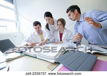 Stock Photo - "Researchers in meeting room. Technological Services to Industry. Tecnalia Research & Innovation, Donostia, San Sebastian, Gipuzkoa, Basque Country, Spain. ". Fotosearch