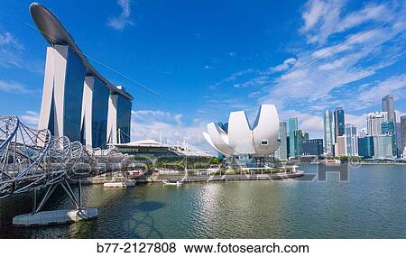 "Singapore, view of the Marina Bay Sands Hotel and Skypark, with Helix Bridge and Art Science Museum. " View Large Photo Image Stock Photo - "Singapore, view of the Marina Bay Sands Hotel and Skypark, with Helix Bridge and Art Science Museum. ". Fotosearch