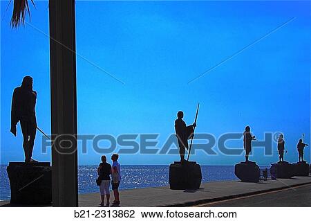 "Statues of Guanche kings at Candelaria, Tenerife, Canary Islands, Spain" View Large Photo Image Stock Image - "Statues of Guanche kings at Candelaria, Tenerife, Canary Islands, Spain". Fotosearch
