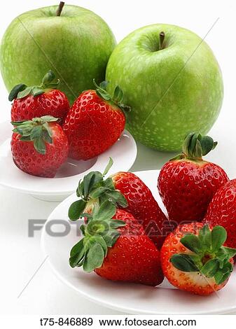 Strawberries and apples View Large Photo Image Stock Photo - Strawberries and apples. Fotosearch