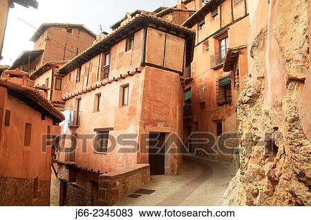 Street in Albarracín. Teruel province. Spain View Large Photo Image Stock Image - Street in Albarracín. Teruel province. Spain. Fotosearch
