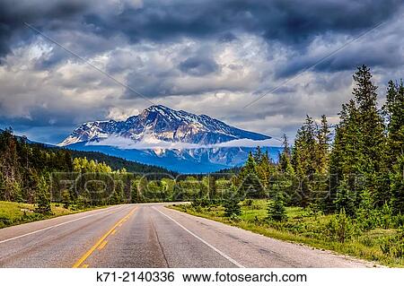 Stock Photograph - "The Yellowhead Highway 16 in Jasper National Park, Alberta, Canada. ". Fotosearch