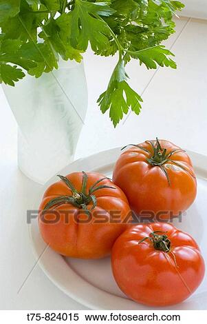 Stock Photography - Tomatoes and parsley. Fotosearch