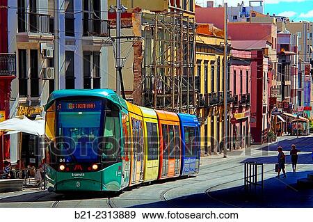 Stock Photo - "Tramway at Santa Cruz, Tenerife, Canary Islands, Spain". Fotosearch