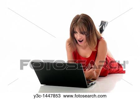 Woman with computer on the floor View Large Photo Image Stock Image - Woman with computer on the floor. Fotosearch