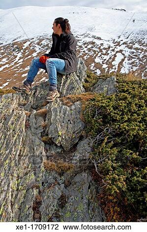 Stock Image - "young, Vall de Nuria, Catalonia, Spain". Fotosearch