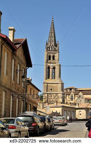 "Bell Tower, Monolith Church, St. Emilion, Gironde Department, Aquitaine, France. " View Large Photo Image Stock Photography - "Bell Tower, Monolith Church, St. Emilion, Gironde Department, Aquitaine, France. ". Fotosearch