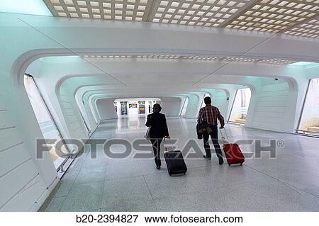 Stock Photo - Bilbao Airport by Santiago Calatrava architect. Loiu. Bizkaia. Basque Country. Spain.. Fotosearch