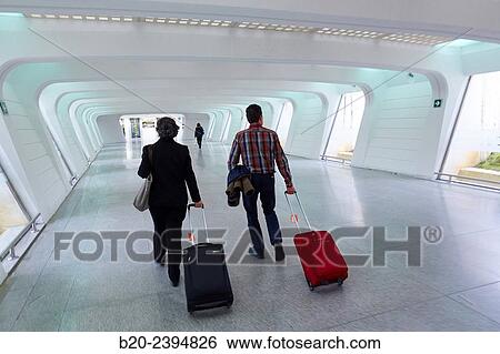 Stock Photograph - Bilbao Airport by Santiago Calatrava architect. Loiu. Bizkaia. Basque Country. Spain.. Fotosearch