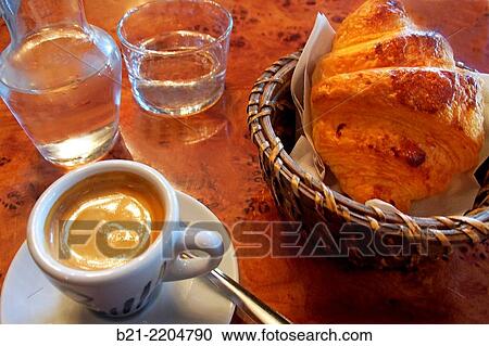 "Café crème and croissant, France" View Large Photo Image Stock Image - "Café crème and croissant, France". Fotosearch