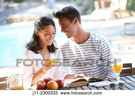 Stock Image - "Couple, breakfast". Fotosearch