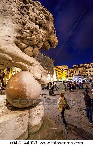 "Europe, Italy, Tuscany, Florence, Piazza della Signoria and lion. " View Large Photo Image Stock Photo - "Europe, Italy, Tuscany, Florence, Piazza della Signoria and lion. ". Fotosearch