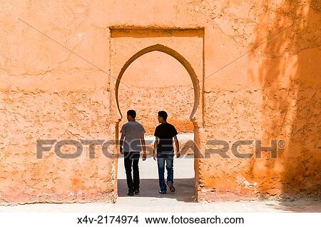 Picture - "Gate of the City Ramparts, Marrakech (Marrakesh), Morocco, North Africa, Africa. ". Fotosearch