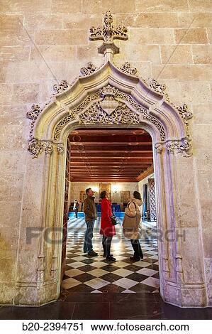 Stock Image - La Lonja de la Seda (Silk Exchange). Valencia. Comunidad Valenciana. Spain.. Fotosearch
