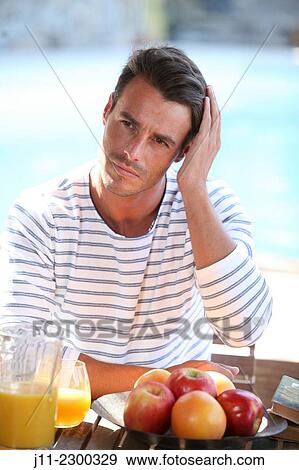 "Man, breakfast" View Large Photo Image Stock Photo - "Man, breakfast". Fotosearch