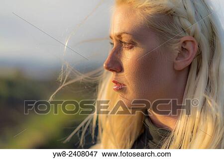 Stock Photo - "Portrait of Icelandic Woman, Iceland. ". Fotosearch