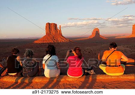 "USA, Arizona, Navajo reservation, Monument Valley tribal park, sunset on the red mesas" View Large Photo Image Stock Photography - "USA, Arizona, Navajo reservation, Monument Valley tribal park, sunset on the red mesas". Fotosearch