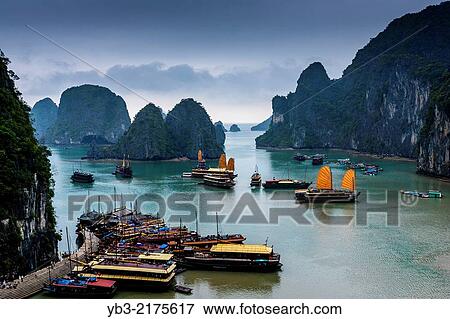 A View Of Halong Bay, Gulf of Tonkin, Vietnam. View Large Photo Image Stock Photo - A View Of Halong Bay, Gulf of Tonkin, Vietnam.. Fotosearch