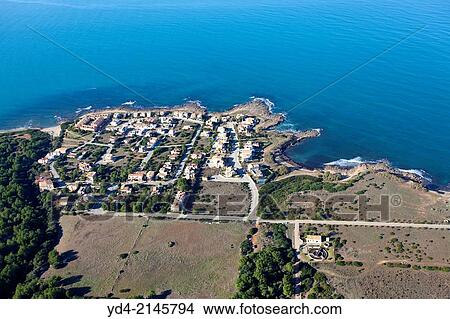 Aerial View of Colonia de Sant Pere, Mallorca, Balearic Island, Spain. View Large Photo Image Picture - Aerial View of Colonia de Sant Pere, Mallorca, Balearic Island, Spain.. Fotosearch