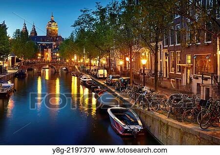 Amsterdam canal - Holland Netherlands. View Large Photo Image Stock Image - Amsterdam canal - Holland Netherlands.. Fotosearch