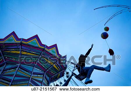 Amusement Park, Chairoplane. View Large Photo Image Stock Photo - Amusement Park, Chairoplane.. Fotosearch
